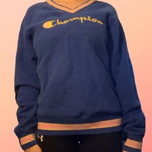 Urban Outfitters Exclusive Champion V-Neck Sweatshirt 💙💛💖